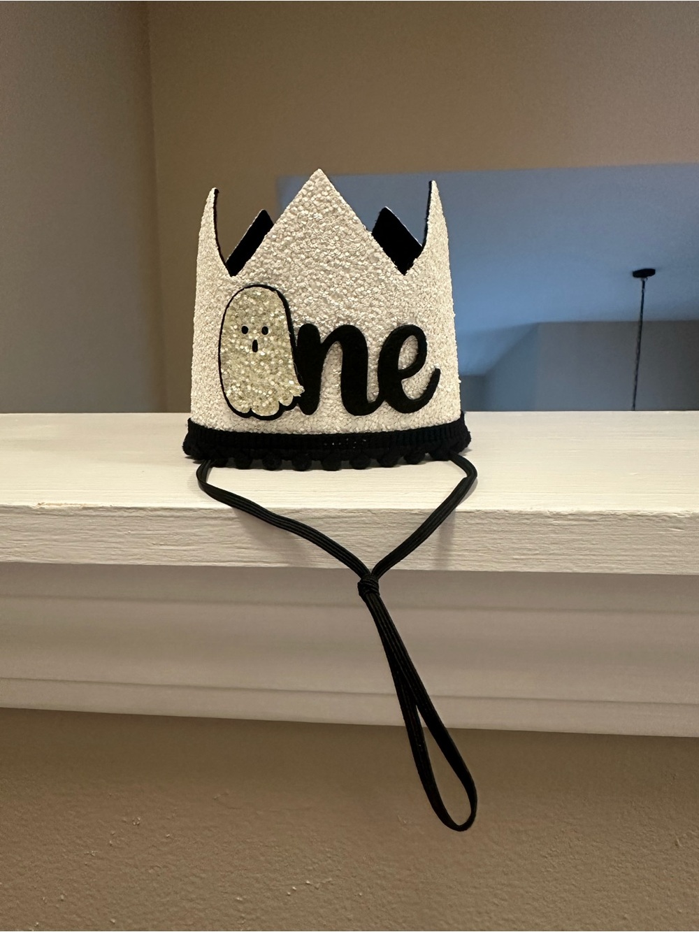 First Birthday Kids Crown Hat - White and Black